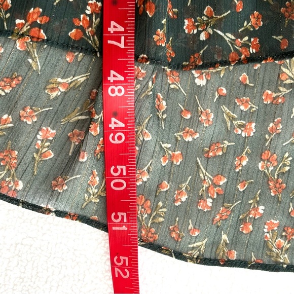 Altar'd State Green Floral Square Neck Prairie Peasant Fit N Flare Dress (L) - Picture 8 of 16